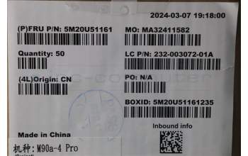 Lenovo 5M20U51161 FRU,Mechanical Gasket15*10*6