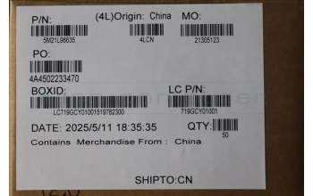 Lenovo 5M21L98635 FRU MT040_NANO_SIM_TRAY_BK_VB