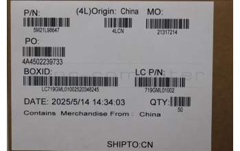 Lenovo 5M21L98647 MX030 SHUTTER, ASSY