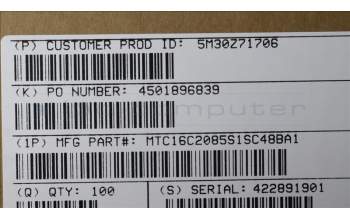 Lenovo 5M30Z71706 MEMORY SODIMM,32GB, DDR5,4800,Micron