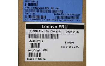 LENOVO 5N20V43151 Keyb X13 G1/L13 G2/L13 Yoga G2 BE