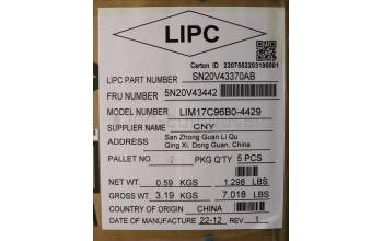 Lenovo 5N20V43442 NB_KYB CMSK-CS20,SV-NBL,CHY,BEL