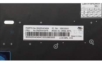 Lenovo 5N20V43476 NB_KYB CMSK-CS20,SV-BL,CHY,BRL