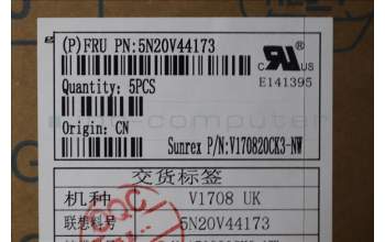 Lenovo 5N20V44173 Keyboard Internal, Norwegian, Black, Non-Backlight, UK