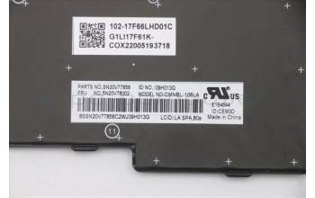 Lenovo 5N20V78002 NB_KYB CMNM-CS20,BK-BL,CHY,LA SPA