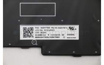 Lenovo 5N20V78114 Keyboard Internal,Belgian,Black,Backlight,w/Number