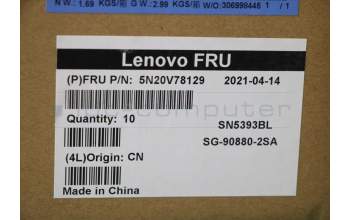 Lenovo 5N20V78129 Keyboard Internal, Swedish/Finnish, Black, Backlight, w/Number, UK