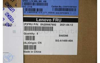 Lenovo 5N20W67692 NB_KYB CS20L FULL KBD LTN,NBL,B,BRL