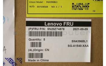 Lenovo 5N20Z74878 Keyboard Internal, Russian, Black, Backlight, w/Number, US