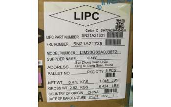 Lenovo 5N21A21739 Keyboard Internal, Arabic, Backlight, Black, US