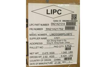 Lenovo 5N21A21752 Keyboard Internal, Portuguese, Black, Backlight, UK