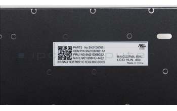 Lenovo 5N21D68022 Keyboard Internal, Hungarian, Non-BackLight, Black, UK