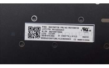 Lenovo 5N21D68138 Keyboard Internal, Icelandic, Non-BackLight, Black, UK