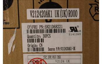 Lenovo 5N21D68221 NB_KYB CS22 FL TOP,BK-NBL,SRX,UKE