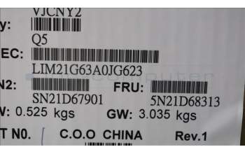 Lenovo 5N21D68313 Keyboard Internal, Arabic, BackLight, Grey, US