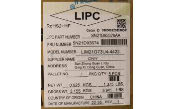 Lenovo 5N21D93674 Keyboard Internal,US English Euro,Black,Non_Backlight,w/Number