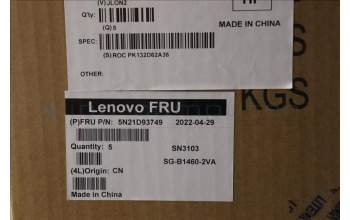 Lenovo 5N21D93749 NB_KYB CS22 NM TOP,BK-NBL,LTN,JPN