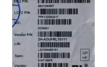 LENOVO 5N21D93807 Keyb T16/P16s G2 /P16v G1 /L15 G4 FR