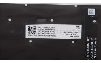 Lenovo 5N21D93843 Keyboard Internal, Spanish, Backlight, w/Number, UK