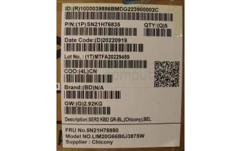 Lenovo 5N21H76880 Keyboard Internal, Belgian, Grey, Backlight, UK