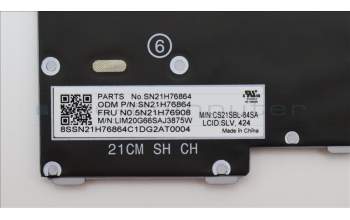 Lenovo 5N21H76908 Keyboard Internal, Slovenian, Grey, Backlight, UK