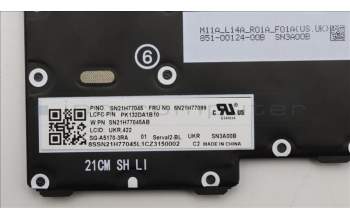 Lenovo 5N21H77099 Keyboard Internal, Ukraine, Black, Backlight, US