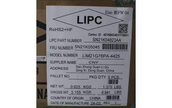 Lenovo 5N21K05045 NB_KYB CS23 NM TOP,BK-NBL,CHY,BRL