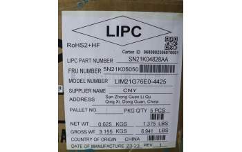 Lenovo 5N21K05050 Keyboard Internal,Spanish,Non_BackLight