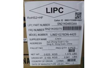 LENOVO 5N21K05075 Keyb T16/P16s/P16v G1/G2 & L15 G3/G4 Nordics