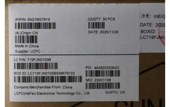 Lenovo 5N21M37819 Keyboard Internal, Hebrew, Black, Non-Backlight, US