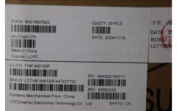 Lenovo 5N21M37922 Keyboard Internal, Spanish, Black, Backlight, UK