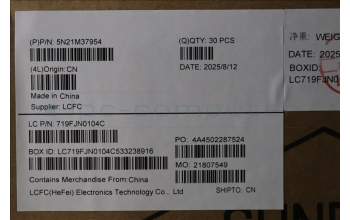 Lenovo 5N21M37954 Keyboard Internal, Slovenian, Black, Backlight, UK