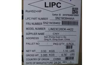 Lenovo 5N21M38462 NB_KYB 4C4TT50N-BK-CHY-DEN