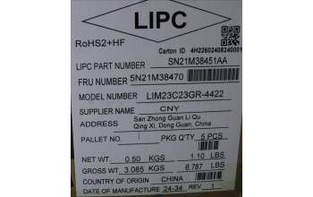 Lenovo 5N21M38470 Keyboard Internal, Greek, Black, Non-Backlight, US