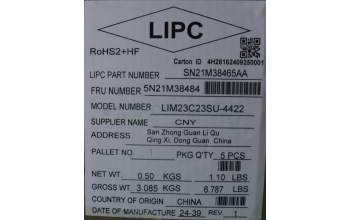 Lenovo 5N21M38484 Keyboard Internal, Russian, Black, Non-Backlight, US