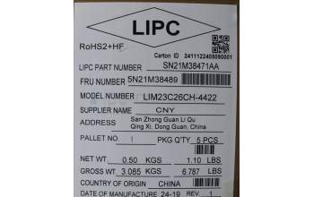 Lenovo 5N21M38489 Keyboard Internal, Swiss, Black, Non-Backlight, UK