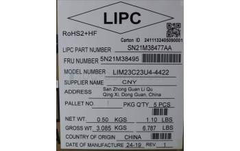 Lenovo 5N21M38495 NB_KYB 4C4TT50N-BK-CHY-EURO ENG