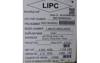 Lenovo 5N21M38562 NB_KYB 4C4TT50B-BK-CHY-SLV