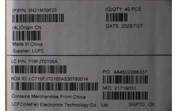 Lenovo 5N21M39633 NB_KYB 4C6TT50B-BK-PMX-BUL