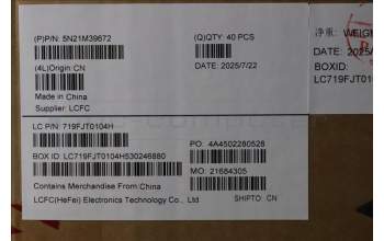 Lenovo 5N21M39672 NB_KYB 4C6TT50B-BK-PMX-NOR