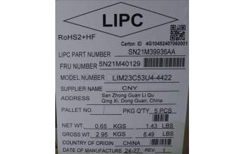 Lenovo 5N21M40129 NB_KYB 4C6TT50N-BK-CHY-EURO ENG