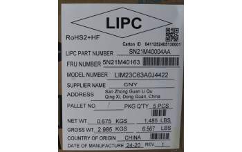 Lenovo 5N21M40163 Keyboard Internal, Arabic, Black, Backlight, w/Number, US