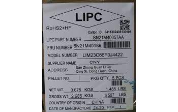 Lenovo 5N21M40189 Keyboard Internal, Portuguese, Black, Backlight, w/Number, UK