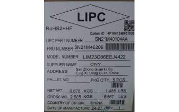 Lenovo 5N21M40209 NB_KYB 4C6TT50B-BK-CHY-EST