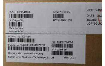 Lenovo 5N21Q49709 Keyboard Internal, US English, Black, Backlight, w/Number