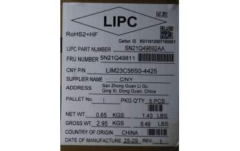 Lenovo 5N21Q49811 Keyboard Internal, Swedish/Finnish, Black, Non_Backlight, w/Number