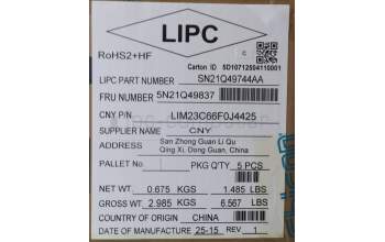 Lenovo 5N21Q49837 NB_KYB 5C6TT5SB-BK-CHY-FRA