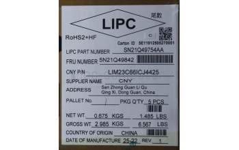 Lenovo 5N21Q49842 Keyboard Internal, Icelandic, Black, Backlight, w/Number