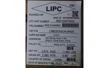 Lenovo 5N21Q49862 Keyboard Internal, Ukraine, Black, Backlight, w/Number