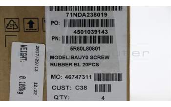 Lenovo RUBBER Screw Rubber C 80S9 Black 20PCS for Lenovo Yoga 510-14AST (80S9)
